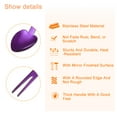thumbnail image 3 of Stainless Steel Mixing Stirring Spoon Fruit Forks Dual Purpose Reusable Stirrers Stir Cocktail Drink, Purple, 2Pcs, 3 of 6