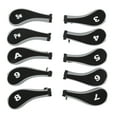thumbnail image 2 of 10Pcs  Club Head Cover, Neoprene Wide Opening  Iron Protective HeadCovers With Zipper For Wood Iron Golfer, 2 of 8