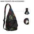 thumbnail image 2 of Cyberpunk Gamer Sling Backpack - Retro Console Design with Colorful Graffiti Pattern, Anti-Theft Shoulder Pack for Travel & School, 2 of 4