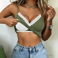 thumbnail image 2 of MYAOYINo Boundaries Women's Built-In Bra Tank Top V-Neck Lace Top, 2 of 7