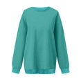 thumbnail image 4 of Women's Simple Solid Color Crewneck Pullover Sweatshirt Loose Long Sleeve Tops Casual Comfortable Fall Winter Clothes, 4 of 6