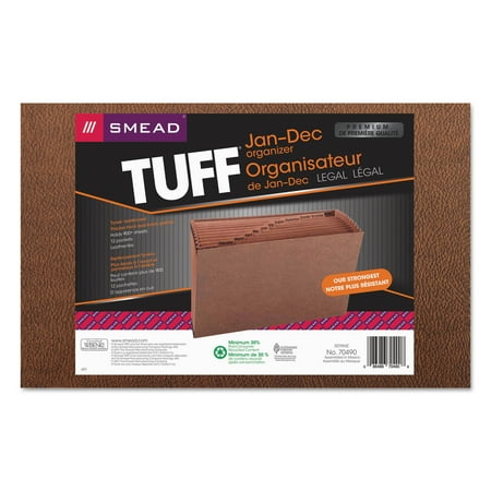 Expanding Legal Envelope - Smead Jan-Dec Open Expanding File, 12 Pocket, Legal, Redrope Printed -SMD70490