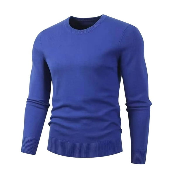 Ceisia Men's Slim Fit Crew Neck Sweater, Solid Color Knitted Pullover for Casual & Business Wear Gifts