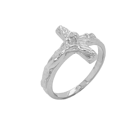 Fine Sterling Silver Jerusalem Cross Unisex Ring- Size 4
