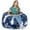 Blue & White Print, variant on Jaxx Saxx 3 Foot Bean Bag Chair For Kids - Faux Fur - Fun Colors Rose Quartz