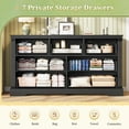 thumbnail image 3 of Farmhouse Dresser for Bedroom 7 Drawers Dresser with Thick Styling, Black Chest of Drawers or Storage Organizer for Living Room Hallway, 3 of 8