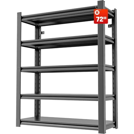 Storage Shelves,Heavy Duty Garage Shelving,72" Hx36 Wx16 D 5-Tier Shelf,3000 lbs Capacity,Easy Assembly Adjustable Stainless Metal Shelf,Suitable for Garage Basement Office Farmhouse etc