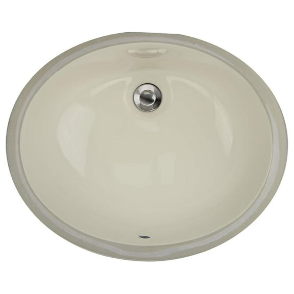 UM-17x14-B-K 17-Inch by 14-Inch Oval Ceramic Undermount Vanity Sink, Bisque