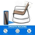 thumbnail image 3 of Dextrus 3 Pieces Outdoor Rocking Bistro Set - 2 Rocking Chairs with Glass Coffee Table, Gray, 3 of 6