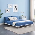thumbnail image 4 of Low tamaño completo size marco de cama: 6 - pulgada heavy - duty metal platform, no box spring, noise - free, non - slip, fácil montaje, blanca, 4 of 7