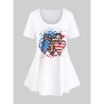 thumbnail image 1 of Camiseta Talla Extra Estampado Patriótico de Bandera de Estados Unidos Rosegal  Camisetas tallas grandes, 1 of 5