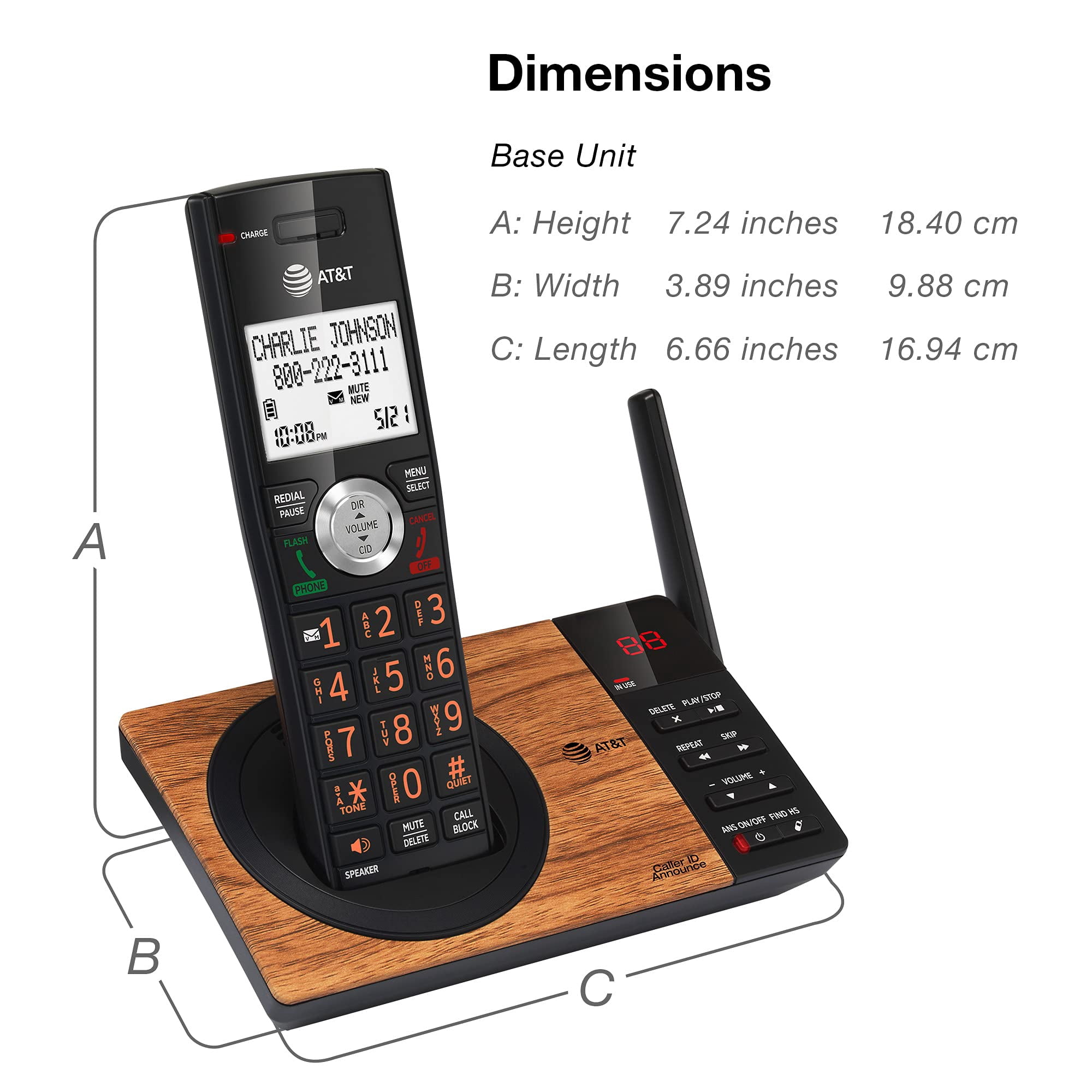 AT&T CL82167 Cordless Phone with Answering System and Smart Call Blocker