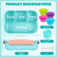thumbnail image 2 of Hltpoi Bento Lunch Box Adult  Kids  Lunch Containers for Adults/Kids/Students 1300ML-4 Compartment (Blue), 2 of 7