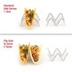 thumbnail image 2 of Soporte para tacos con vaso para salsa, acabado cromado, capacidad para 3 tacos, juego de 2 estantes, 2 of 7
