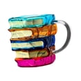 thumbnail image 3 of Taza de café con libro pintado en 3D para café frío o caliente, taza de café apilable con libros novedosos para escritores y lectores., 3 of 9