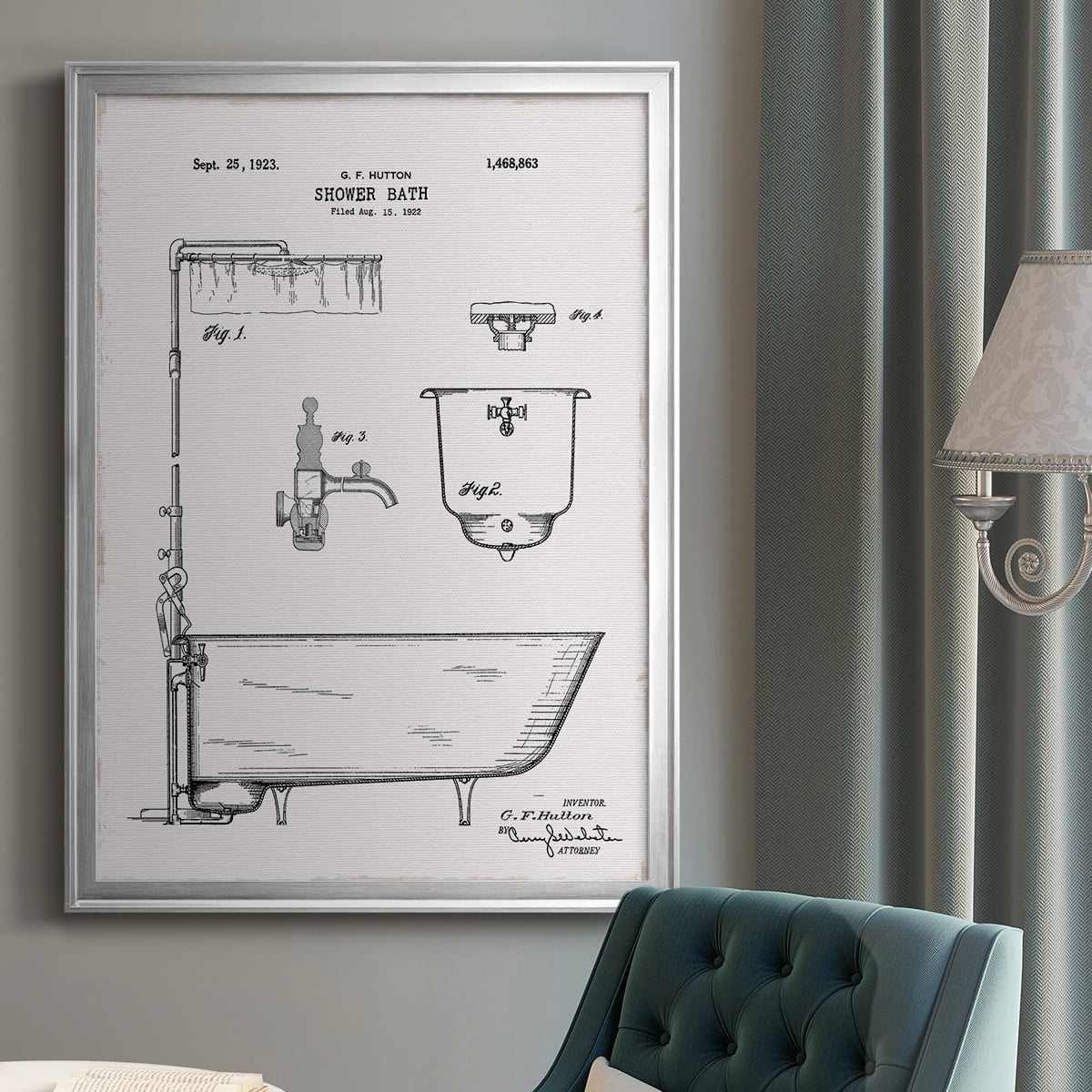 Vintage Bath I Premium Classic Framed Print - Ready to Hang