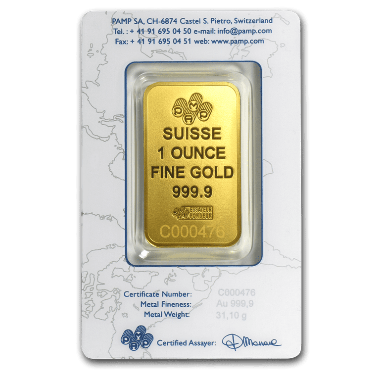 1oz Pamp Suisse Gold Bar Bullion, New Design, In Assay, .9999 Fine -  Walmart.com