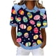 thumbnail image 1 of Camiseta de Solapa de Cuello Redondo de la Impresión Casual de Pascua No Posicionamiento, Tops de Cuello Redondo para las Mujeres Suaves Transpirables, 1 of 6