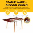 thumbnail image 4 of Christmas Snowman Table Cloths for 3 Foot Rectangle Tables, Xmas Snowflake Elk Tree Balls Red Plaid Patio Waterproof Elastic Fitted Tablecloths, Washable Rectangular Table Cover for Camping, 4 of 8