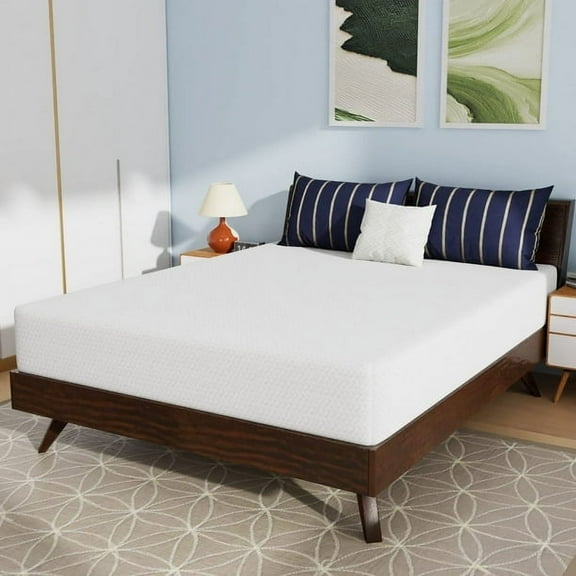 FDW Queen 10 Inch Medium-Firm Gel Memory Foam Mattress, CertiPUR-US Certified, in a Box, Bamboo Charcoal Infused