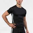 thumbnail image 3 of Men's Compression T Shirt Casual Slim Fit Solid Sport Training Workout Tee Summer Fashion Short Sleeve Crewneck Top, 3 of 8