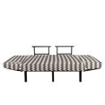thumbnail image 3 of Chevron Futon Couch, Horizontal Narrow Sharp Edged Zig Zags Classical Simplistic with Retro Effects, Daybed with Metal Frame Upholstered Sofa for Living Dorm, Loveseat, Dark Blue Cream, by Ambesonne, 3 of 4