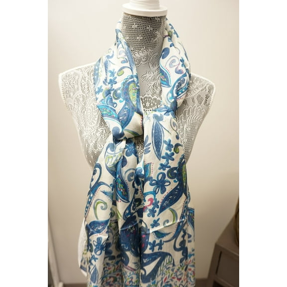 Hand Printed Indian 100% Silk Scarf, Wrap, Throw, Shawl Organic