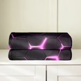 thumbnail image 3 of Erosebridal Neon Honeycomb Flannel Blanket, Geometric Sherpa Throw, Modern Abstract Decor, 3 of 7