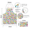thumbnail image 7 of Pioneer Flower Floral Print Pattern Apron-Garden Aprons for Women with Pockets-Cotton Linen Waterproof Kitchen Cooking Gardening Aprons Adjustable for Kitchen,Cooking,BBQ and Salon 33x27 Inch, 7 of 7