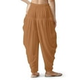 thumbnail image 5 of Stylesindia Womens Loose Fit Rayon Dhoti Pant Patiala Slawar Bottom Harem Pants Free Size (26 Inch to 38 Inch) (US, Alpha, One Size, Regular, Regular, Brown), 5 of 6