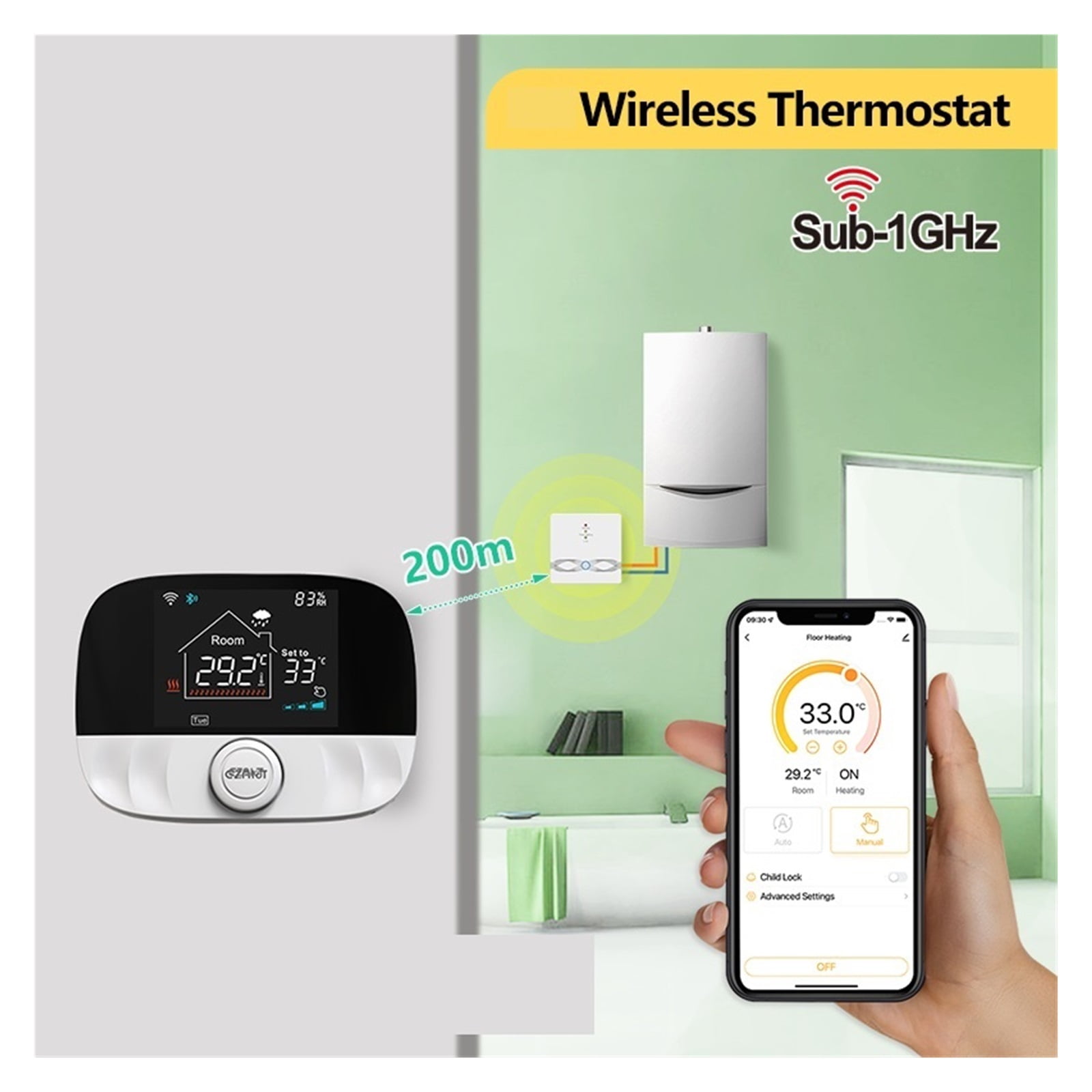Smart Tuya Thermostat, Wireless Temperature Controller For Gas Boiler Water Heating,LCD Smart Home Thermoregulator ,Temperature calibrating