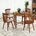 thumbnail image 3 of Patiojoy Square Drop Leaf Dining Table 36" Compact Folding Kitchen Table for 2-4 People Walnut, 3 of 10