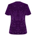 thumbnail image 5 of BLVB Women's Sparkle Sequin Top Glitter V Neck T Shirt Party Concert Tee Shirt Blouses Holiday Outfits, 5 of 7