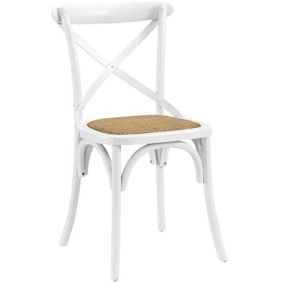 Modern Urban Contemporary Dining Side Chair, White Wood