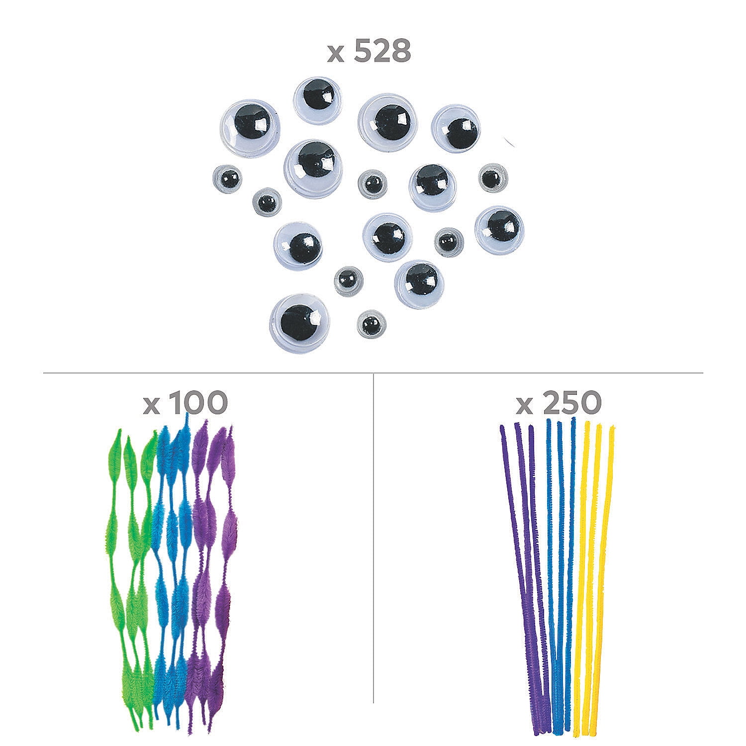 DIY Chenille Stem Animal Supplies, Craft Supplies, Party Supplies, 878 Pieces