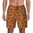 thumbnail image 3 of Uemuo Dachshund And Ball Pattern Mens Swim Trunks Quick Dry Board Shorts with Mesh Lining, Stretch Beach Shorts Quick Dry No-Chafing Board Shorts-X-Large, 3 of 9