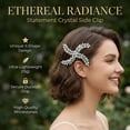 thumbnail image 2 of MIALLO Elegant Silver Rhinestone Floral Hair Piece Sparkling Leaf Accessory for Bridesmaid Prom and Formal Party, 2 of 7