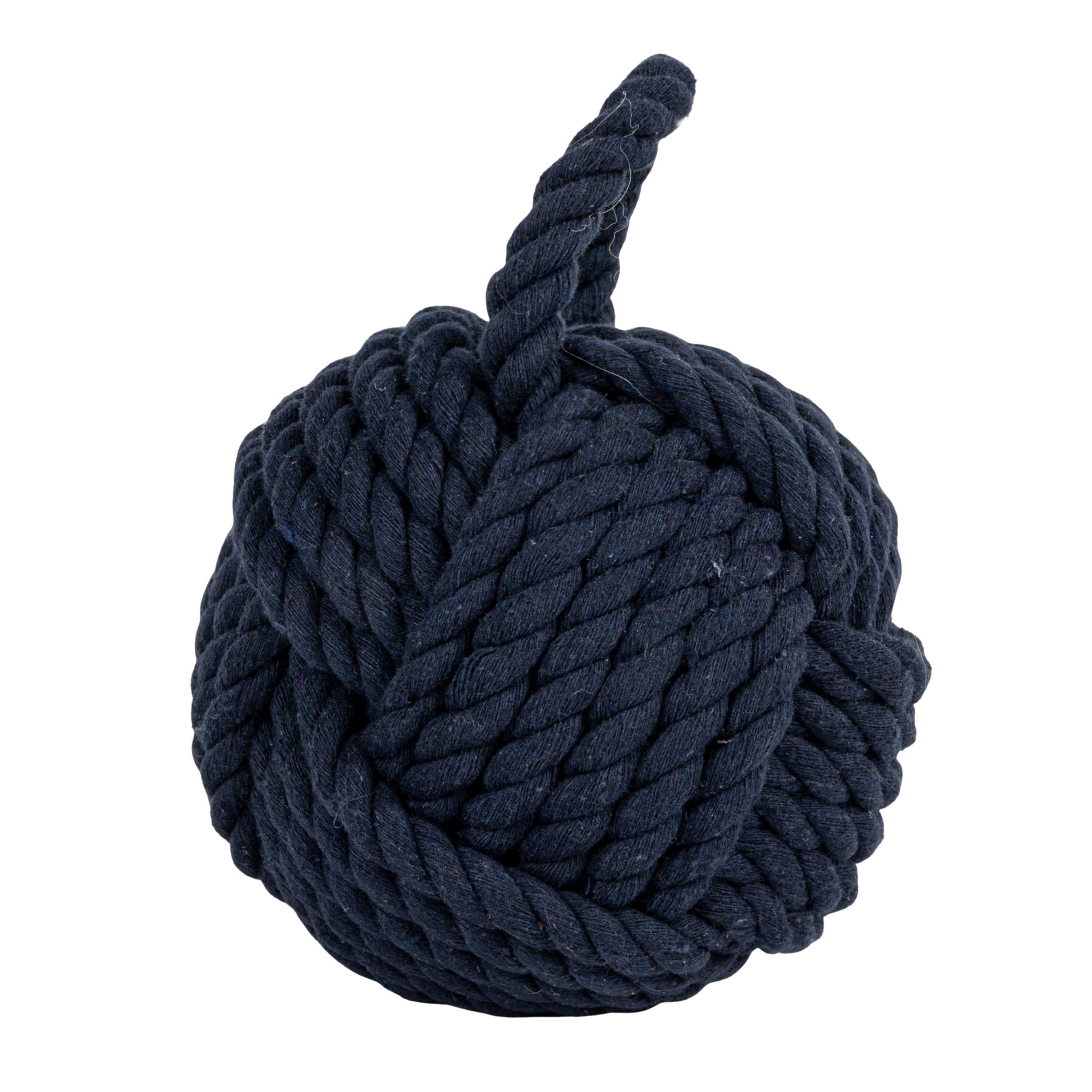 Creative Co-Op Nautical Rope Knot Decorative Cotton Door Stop, Navy Blue