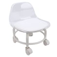 thumbnail image 1 of Tabouret Roulant Bas Compact en Acrylique avec Roues, Soutien Dorsal et Mini Rouleau Silencieux pour Toute Pièce, 1 of 7