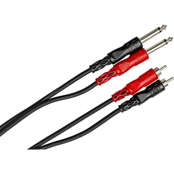 Hosa Cpr-201 Dual 1/4" Ts To Dual Rca Stereo Interconnect Cable, 1 Meter