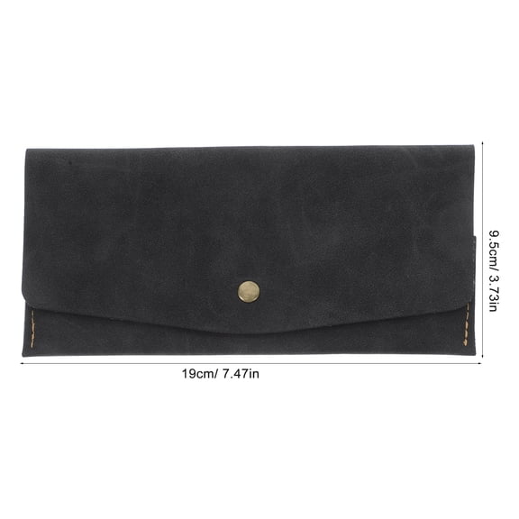 LOLIPPYY Vintage PU Receipt Holder Organizer with Snap Closure, Card Slots, and Cash Pocket