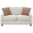 thumbnail image 3 of Pemberly Row Contemporary Upholstered Cushion Back Loveseat Beige, 3 of 9