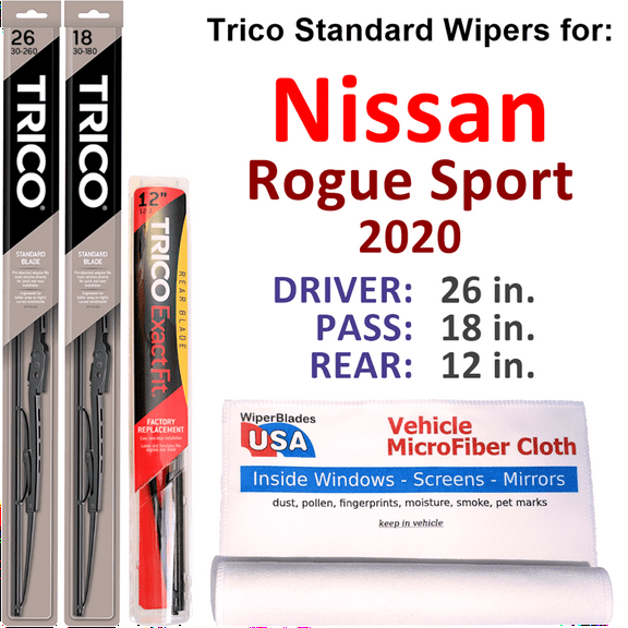 2020 Nissan Rogue Sport Wiper Blades (Set of 3) w/Rear Wiper