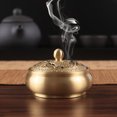 thumbnail image 2 of Engraving Incense Burner with Lid Electroplating Decorative Double Fish Carve Censer Holder Home Decor, 2 of 8