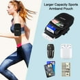 thumbnail image 2 of 3 Pockets Running Phone Armband Holder for iPhone 16 15 14 Pro Max 13 Plus 12 11 XS XR X 8 7 Galaxy S23 Pouch Key Card Bag, Water Resistant Cell Sport Arm Bands Exercise Walking Workout Gym, 2 of 5