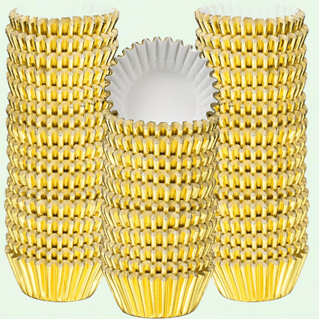 400 Pieces Mini Metallic Foil Cupcake Liners, Colorful Baking Cups for Holiday Wedding Party
