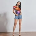 thumbnail image 7 of Kdxio Colorful Butterfly Cluster for Women's Short-Sleeved Onesie Stylish Round Neck Pajamas Bodysuit Jumpsuit Nightwear-Medium, 7 of 7