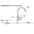 thumbnail image 2 of Llave Monomando Alfa Cromado Maneral Pato Para Fregadero o Tarja, 2 of 2