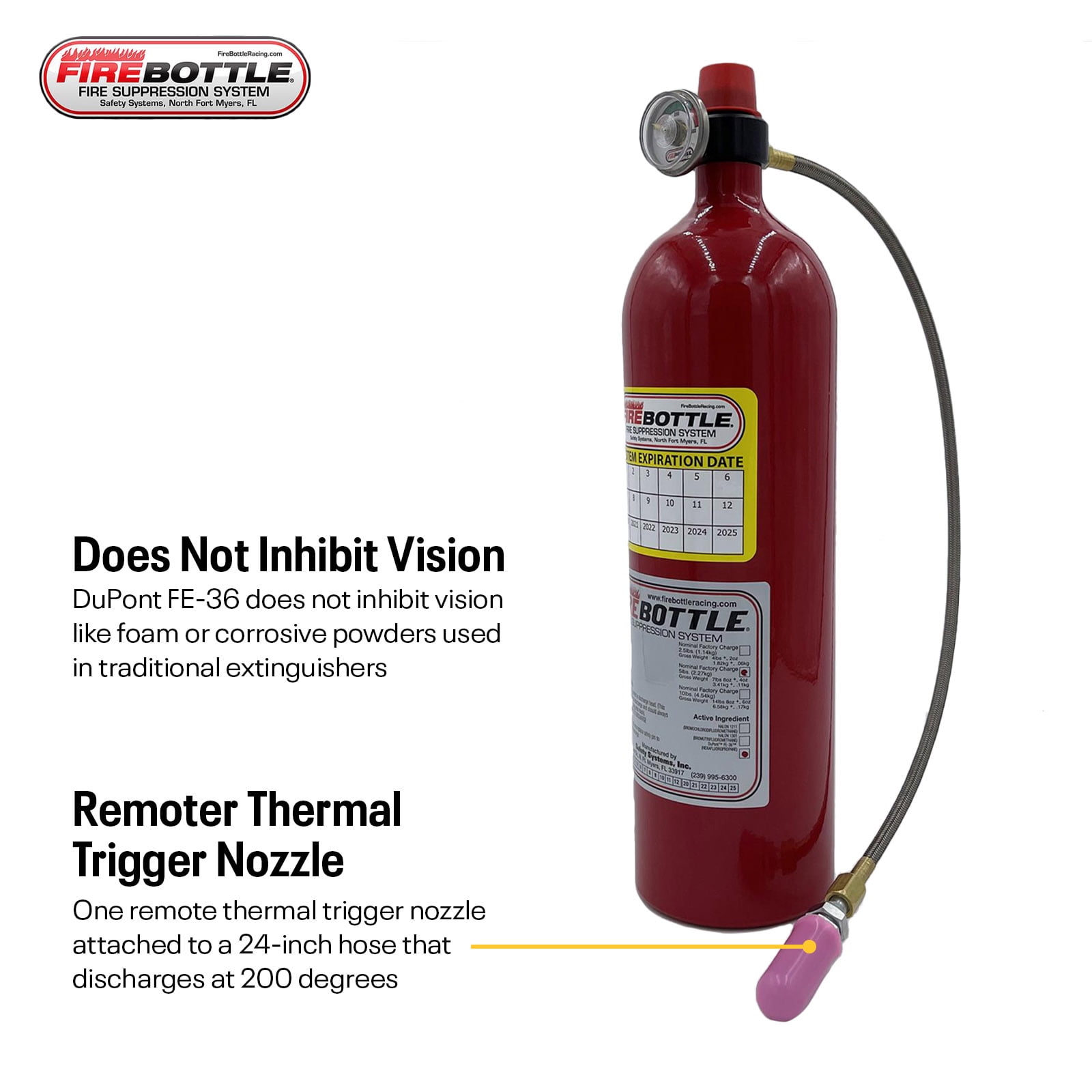 FireBottle AMSC500H Automatic Fire System, 5LB, SFI 17.3
