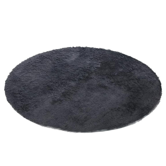 Ultra Soft Round Faux Sheepskin Fur Area Rug, Grey Circular Shaggy Rug, Round Fluffy Rugs Plush Circle Floor Carpet for Bedroom Kids Room Floor Decor Gray